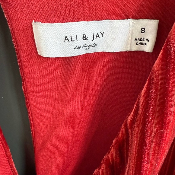 Anthropologie Ali & Jay Velvet Cord Jumpsuit Red • S - Picture 5 of 8